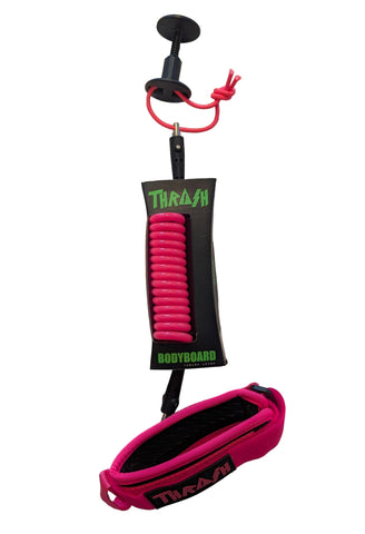 Thrash V-Grip 8mm Pro Bicep Leash Hot Pink