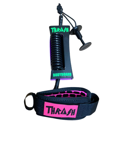 Thrash Bodyboarding Deluxe Small Bicep Leash  Pink / Black
